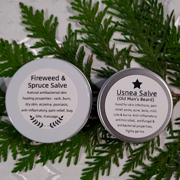 Fireweed/Spruce Salve, Usnea Salve, Bug Bar Lemongrass - Picture 2 of 4